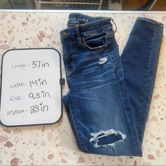 American Eagle Distressed Next Level Stretch High Rise Jeggings - Picture 11 of 11